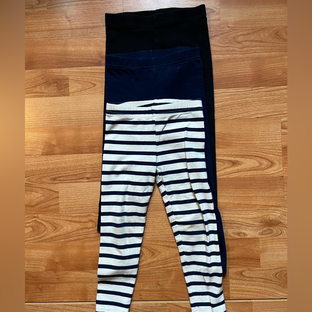 Set of 3 Carter's Leggings - Black, Navy, and Navy Striped